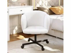 Discount Merax Silla giratoria/de oficina/de ordenador - 66 x 64 x 87 cm - Giratoria 360° - Terciopelo - Beige