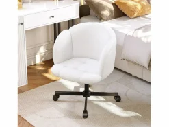 Discount Merax Silla giratoria/de oficina/de ordenador - 66 x 64 x 87 cm - Giratoria 360° - Terciopelo - Beige