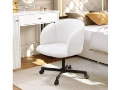 Discount Merax Silla giratoria/de oficina/de ordenador - 66 x 64 x 87 cm - Giratoria 360° - Terciopelo - Beige
