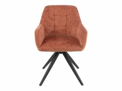 Les Tendances Silla LOUNA con reposabrazos – Tejido suave y patas de acero negro-Color