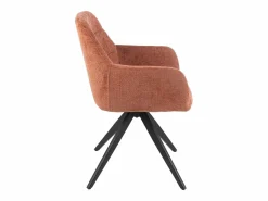 Les Tendances Silla LOUNA con reposabrazos – Tejido suave y patas de acero negro-Color
