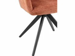 Les Tendances Silla LOUNA con reposabrazos – Tejido suave y patas de acero negro-Color