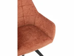 Les Tendances Silla LOUNA con reposabrazos – Tejido suave y patas de acero negro-Color
