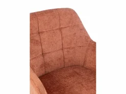 Les Tendances Silla LOUNA con reposabrazos – Tejido suave y patas de acero negro-Color