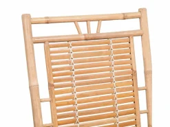 Outlet Silla mecedora con cojín bambú PWFG29416 Gris antracita
