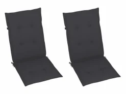 Outlet Silla mecedora con cojín bambú PWFG29416 Gris antracita