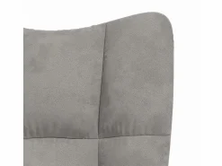 vidaxl Silla mecedora con reposapiés terciopelo claro