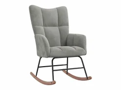 vidaxl Silla mecedora con reposapiés terciopelo claro