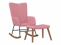 vidaxl Silla mecedora con reposapiés terciopelo