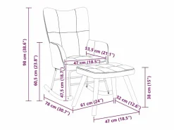 Discount vidaxl Silla mecedora con reposapiés terciopelo oscuro Gris