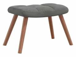 Discount vidaxl Silla mecedora con reposapiés terciopelo oscuro Gris