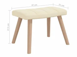 Discount vidaxl Silla mecedora con reposapiés tela color Crema