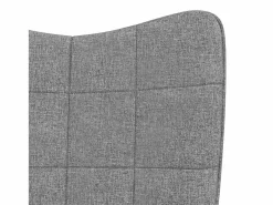 vidaxl Silla mecedora con reposapiés tela claro