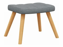vidaxl Silla mecedora con reposapiés tela claro