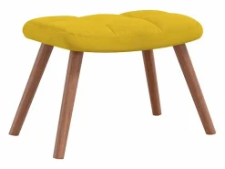 vidaxl Silla mecedora con reposapiés tela mostaza