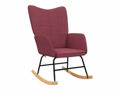 Sale Silla mecedora con reposapiés tela tinto Sillón Balancín