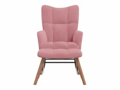 Online Silla mecedora con reposapiés terciopelo Sillón Balancín
