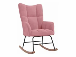 Online Silla mecedora con reposapiés terciopelo Sillón Balancín