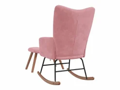 Online Silla mecedora con reposapiés terciopelo Sillón Balancín