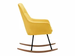 vidaxl Silla mecedora de tela amarilla mostaza
