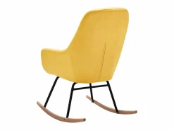 vidaxl Silla mecedora de tela amarilla mostaza