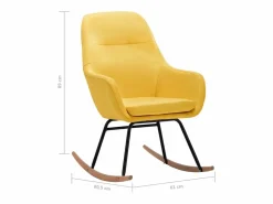 vidaxl Silla mecedora de tela amarilla mostaza