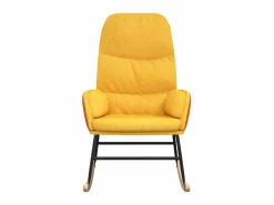 Outlet Silla mecedora de tela mostaza ES76301 Amarillo
