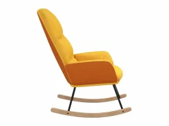 Outlet Silla mecedora de tela mostaza ES76301 Amarillo