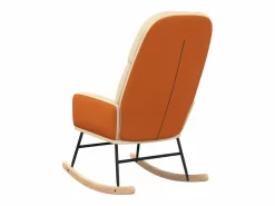 Best vidaxl Silla mecedora de tela blanco Crema