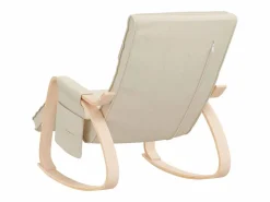 Outlet vidaxl Silla mecedora de tela color Crema