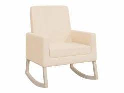 Online vidaxl Silla mecedora de tela Crema