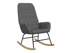 Online vidaxl Silla mecedora de tela claro Gris
