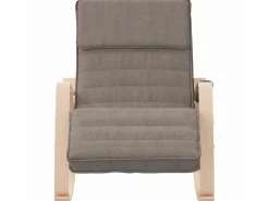 Silla mecedora de tela gris taupe ES59706