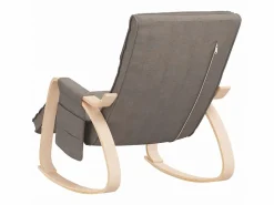 Silla mecedora de tela gris taupe ES59706