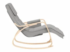Outlet Silla mecedora de tela claro Sillón Balancín
