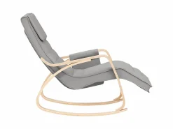 Clearance Silla mecedora de tela claro ES92034 Gris