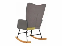 vidaxl Silla mecedora de tela Patchwork