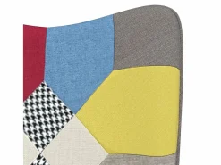 vidaxl Silla mecedora de tela Patchwork