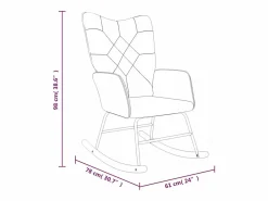 vidaxl Silla mecedora de tela Patchwork