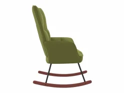 New Silla mecedora de terciopelo claro ES66122 Sillón Balancín