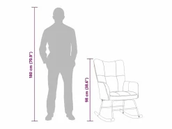 vidaxl Silla mecedora de terciopelo oscuro