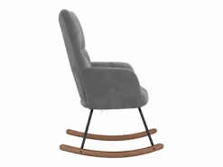 vidaxl Silla mecedora de terciopelo oscuro