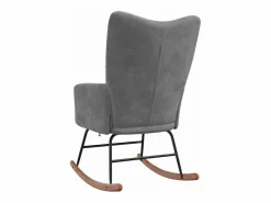 vidaxl Silla mecedora de terciopelo oscuro