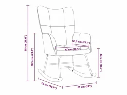 vidaxl Silla mecedora de terciopelo oscuro