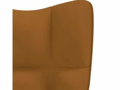 Discount Silla mecedora de terciopelo marrón ES33120 Marru00f3n