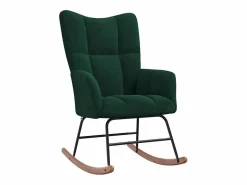 Sale vidaxl Silla mecedora de terciopelo oscuro Verde