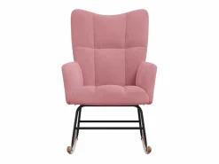 Discount vidaxl Silla mecedora de terciopelo Rosa