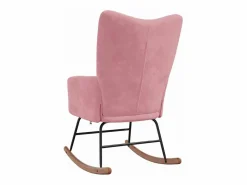 Discount vidaxl Silla mecedora de terciopelo Rosa