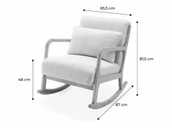 Online Sweeek Silla mecedora estilo escandinavo con borreguito Crema