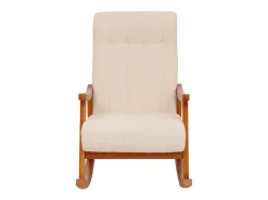 Discount MCW Silla mecedora -K10, , estructura con acabado imitación nogal Crema
